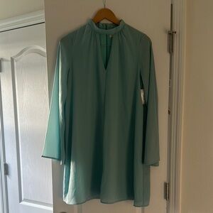 Everly Aqua Long Sleeve Dress